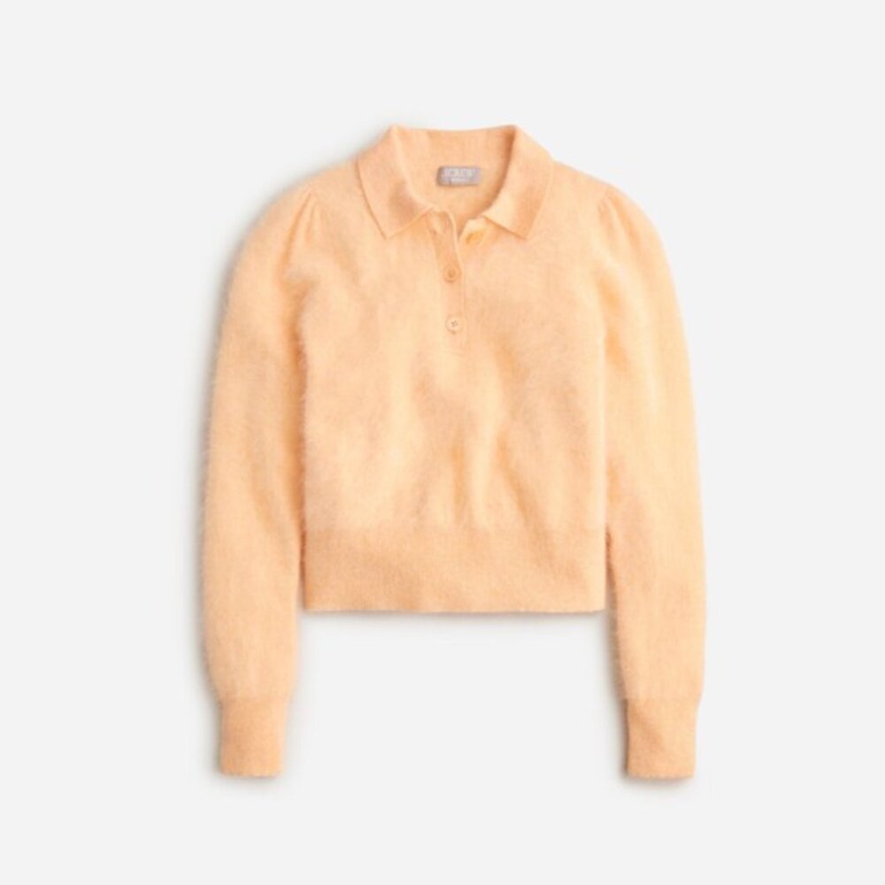 Women's Brushed cashmere sweater polo | Pale peach | New without tags | Medium